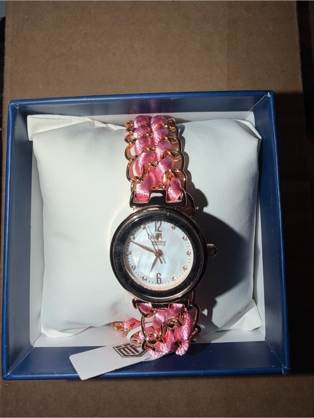Women’s Montres Prestige 🔥🔥🔥Pink Chain-Link Bracelet Watch with Rose Gold Case